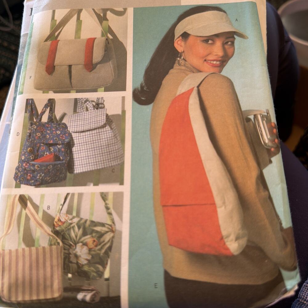 Butterick B4147 Visor, Messenger Bag, Backpack & Utility Bags OSZ UNCUT Pattern